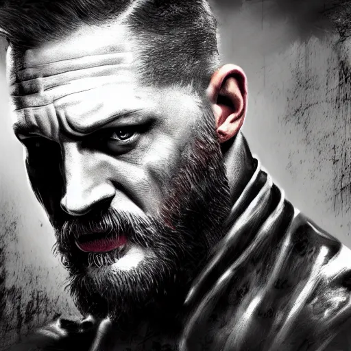 Image similar to Tom Hardy in wolverine suit Digital art 4K quality Photorealism