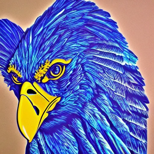 Image similar to glowing blue eagle art