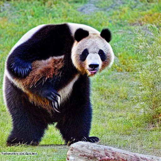 Image similar to panda mixed with grizzly bear