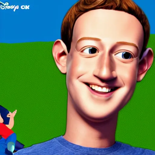 Prompt: Mark Zuckerberg as a cartoon Disney character, highly detailed, high quality, HD, 4k, 8k, Canon 300mm, professional photographer, 40mp, lifelike, top-rated, award winning, realistic, sharp, no blur, edited, corrected, trending