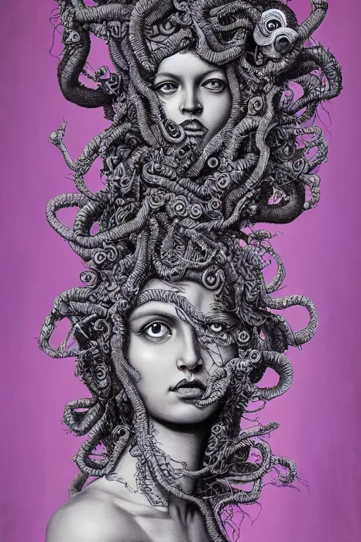 Prompt: Medusa goddess painting by Dan Hillier, trending on artstation, artstationHD, artstationHQ, 4k, 8k