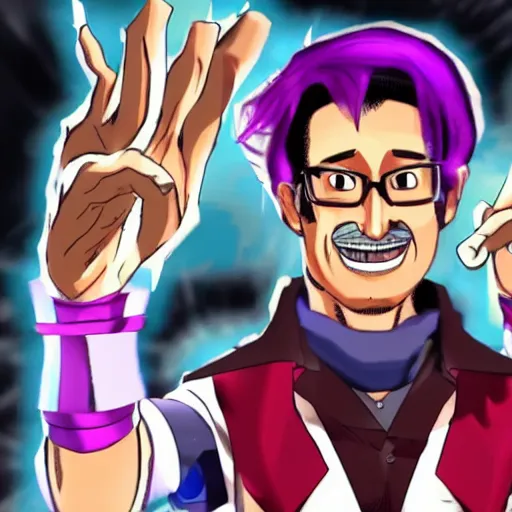 Prompt: markiplier in jojo's bizzare adventure,