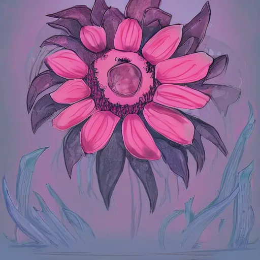 Prompt: A tender monster flower, digital art, trending on artstation, HDR