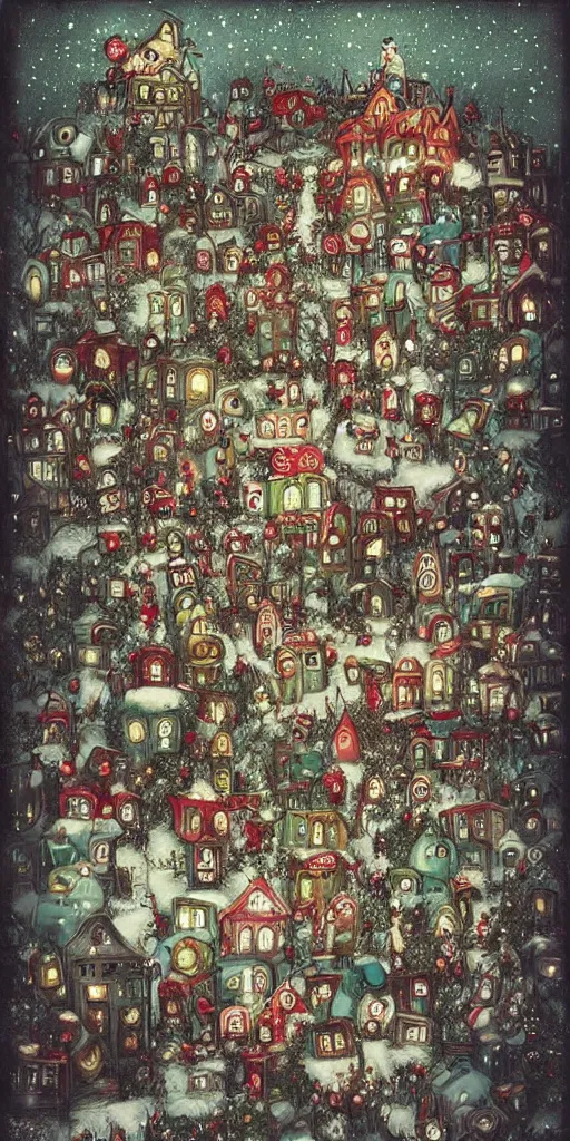 Image similar to a christmas scene by alexander jansson and where's waldo