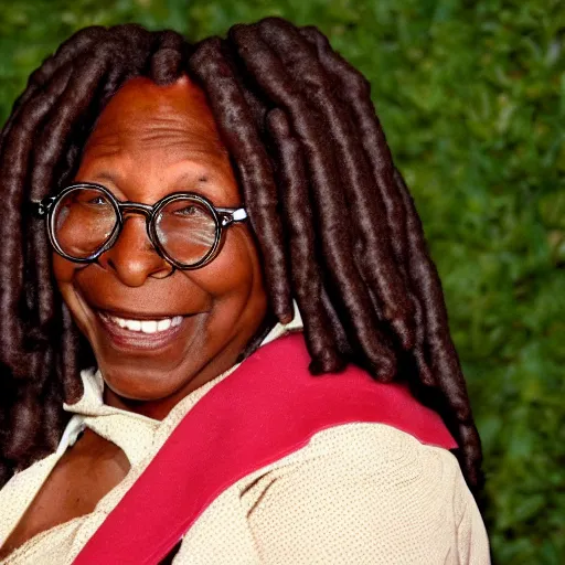 Image similar to whoopi goldberg as the little debbie snack cake girl,