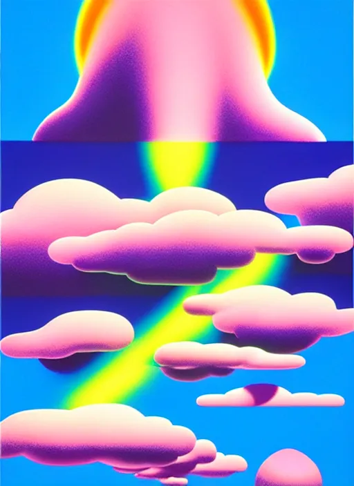 Image similar to clouds sculpture by shusei nagaoka, kaws, david rudnick, airbrush on canvas, pastell colours, cell shaded, 8 k