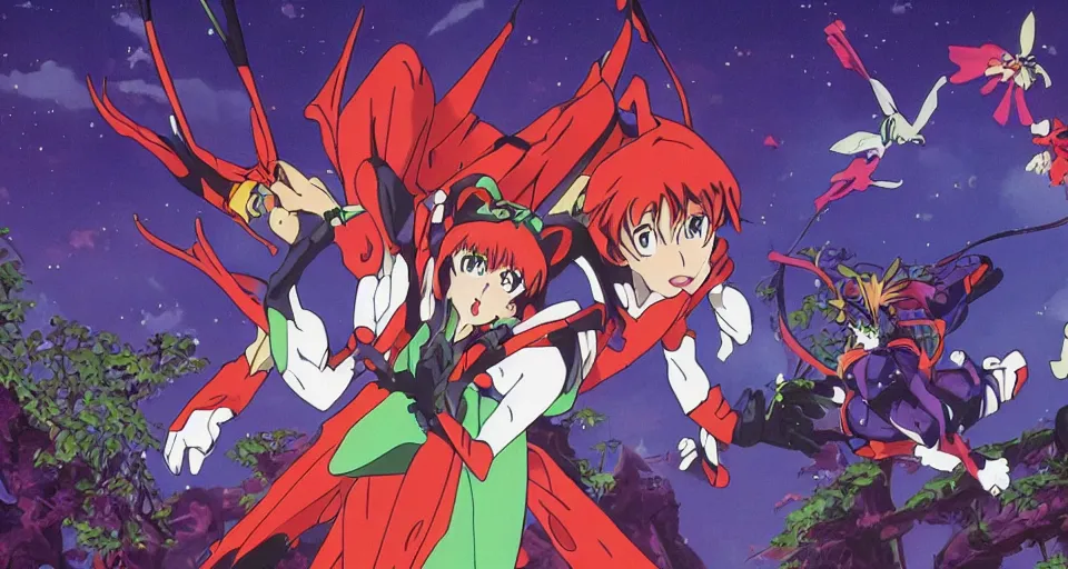 Prompt: Enchanted and magic forest, from Evangelion