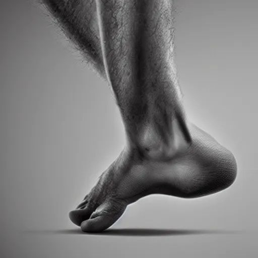 Prompt: man's foot standing on the forehead, advanced digital art