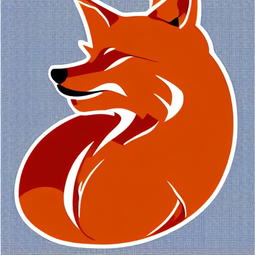 Image similar to a vector logo of a burning fox with flames style