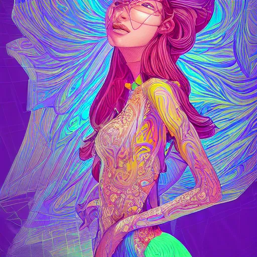 Image similar to the portrait of a ridiculously beautiful and pretty woman partially made of onion rings of all colors looking up, an ultrafine detailed illustration by james jean, final fantasy, intricate linework, bright colors, behance contest winner, vanitas, angular, altermodern, unreal engine 5 highly rendered, global illumination, radiant light, detailed and intricate environment