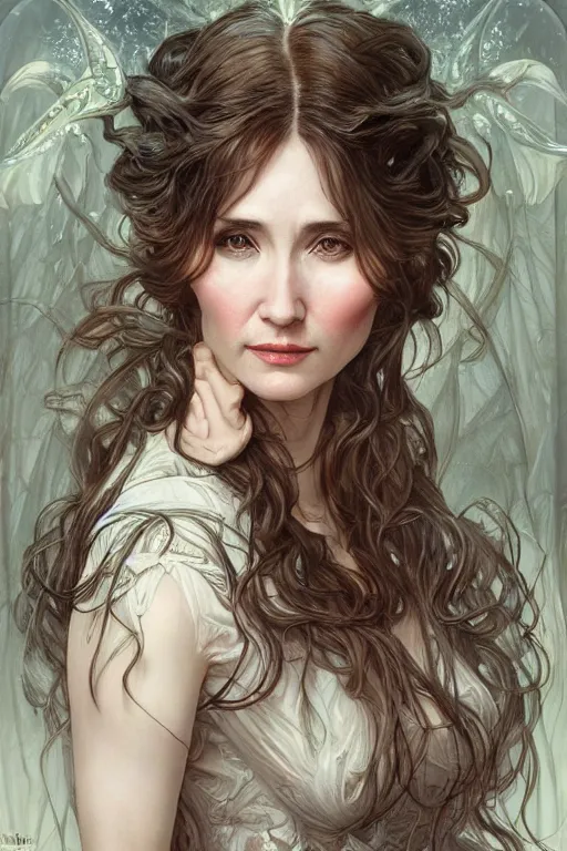 Prompt: carice van houten, cute, fantasy, intricate, elegant, highly detailed, digital painting, 4 k, hdr, concept art, smooth, sharp focus, illustration, art by artgerm and h r giger and alphonse mucha