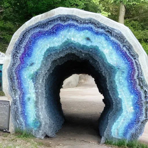 Image similar to space gate portail in a geode