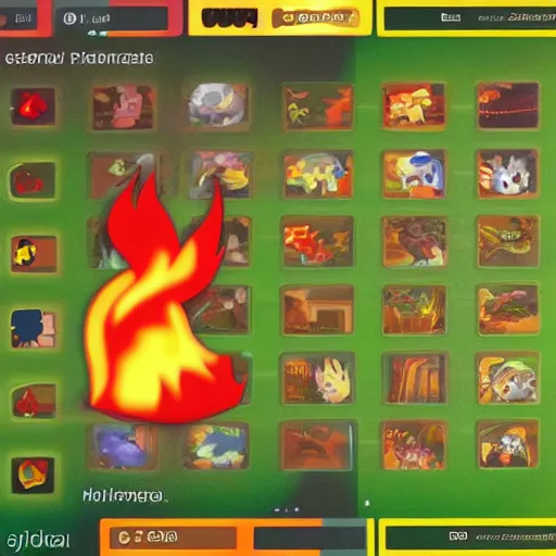 Prompt: the new fire pokemon starter, game ui, 4 k