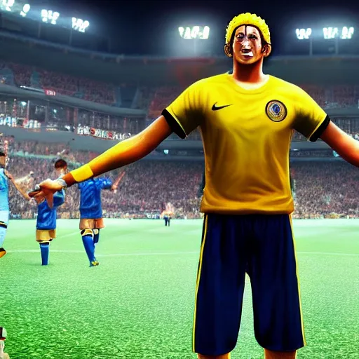 Image similar to a screenshot of emperor kaidou onepiece in fifa 2 2, ea games, rtx, nvidia geforce, best graphics