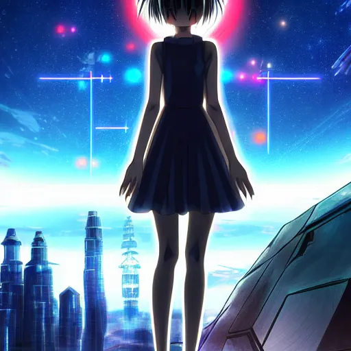 advanced digital anime art,anime girl, Lucy the god of