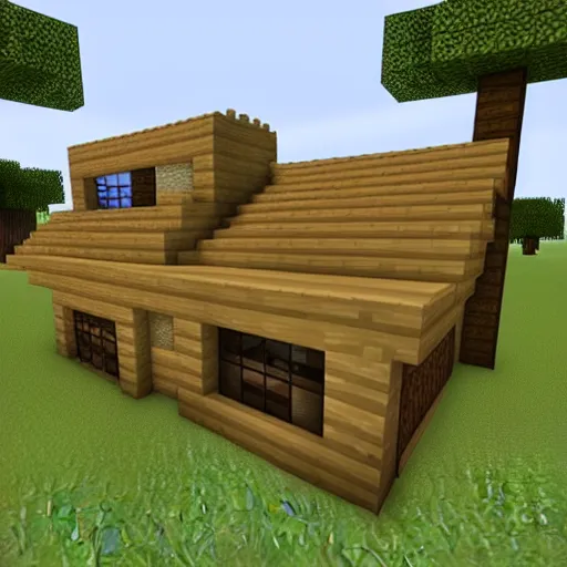 Image similar to building a house in Minecraft