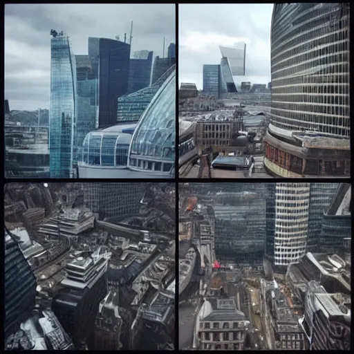Prompt: city of london in photos taken from an iphone, very detailed, ultra realistic, photorealistic, dynamic light