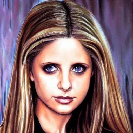 Image similar to sarah michelle gellar buffy realistic art studio photography