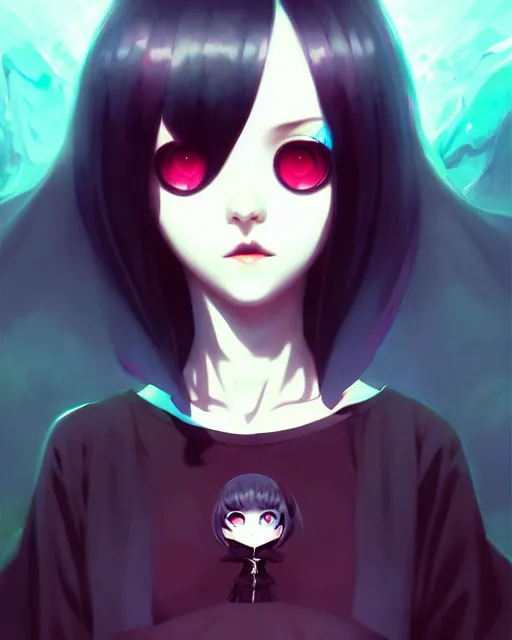 Prompt: portrait of cute goth girl, anime key visual, by peter mohrbacher and ilya kuvshinov and wlop and makoto shinkai