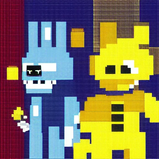 Image similar to a pic of five nights at freddy's pixel art