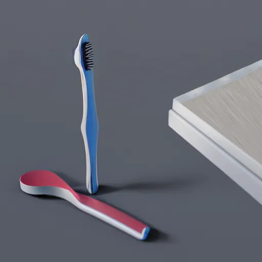 Image similar to photo of a futuristic toothbrush, product photography, photography, realistic, 8 k, octane render, volumetric lighting