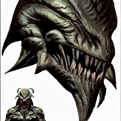 Image similar to concept art of predator face redesign