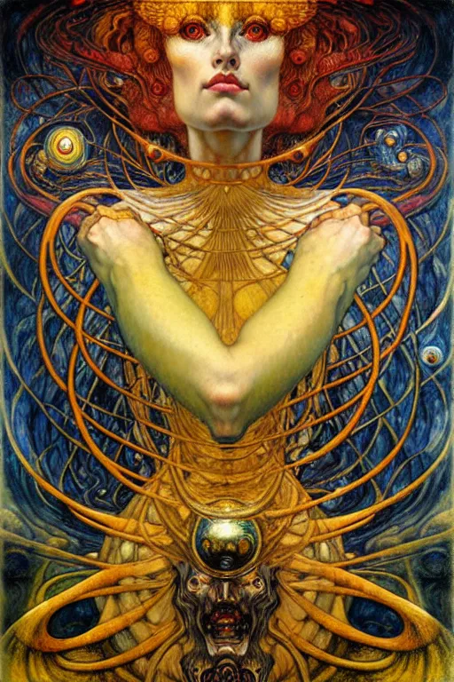 Image similar to Divine Chaos Engine by Karol Bak, Jean Delville, William Blake, Gustav Klimt, and Vincent Van Gogh, symbolist, visionary