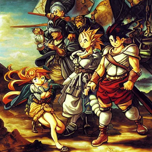 Prompt: Baroque painting of Chrono Trigger