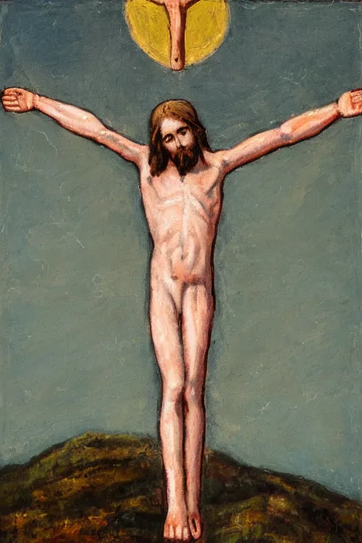 Image similar to crucified christ painted by a child