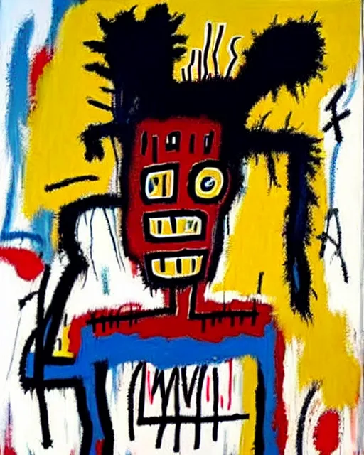 Image similar to paintings by jean - michel basquiat