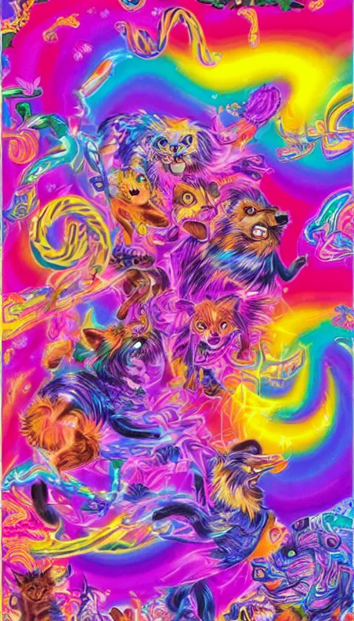 Image similar to rage, by lisa frank,