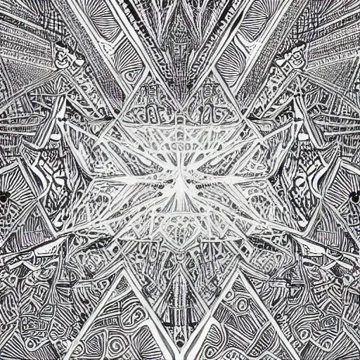 Image similar to Geometrically surreal wall crack, extremely high detail, photorealistic, intricate line drawings, dotart, album art in the style of James Jean