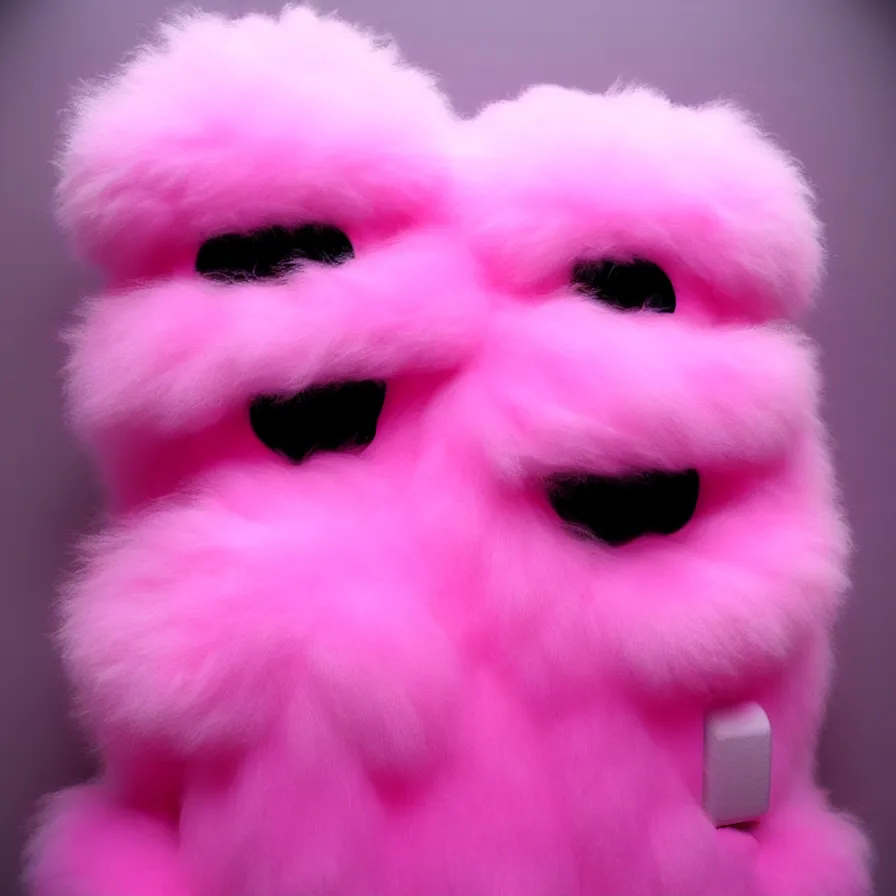 Image similar to fluffy pink toilet monster