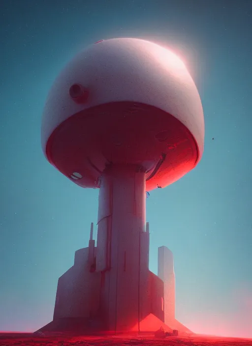 Image similar to a digital painting of a giant red object in the sky, concept art by mike winkelmann, cgsociety, fantasy art, angular, dystopian art, concept art