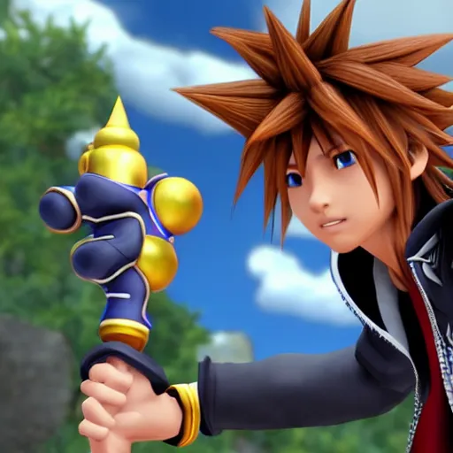 Image similar to Sora from Kingdom Hearts,CG,cutscene