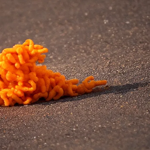 Prompt: a cheeto hitting earth at the speed of light