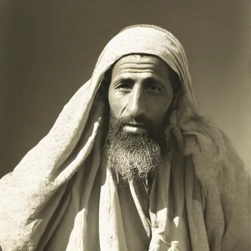 Prompt: Photograph of a young itinerant Jewish prophet from the Galilee in northern Israel