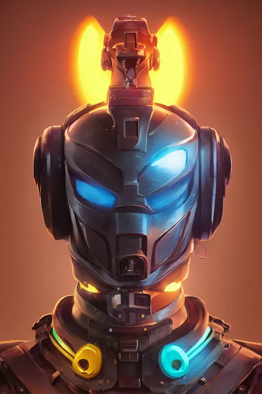 Image similar to epic mask helmet robot ninja portrait stylized as fornite style game design fanart by concept artist gervasio canda, behance hd by jesper ejsing, by rhads, makoto shinkai and lois van baarle, ilya kuvshinov, rossdraws global illumination radiating a glowing aura global illumination ray tracing hdr render in unreal engine 5