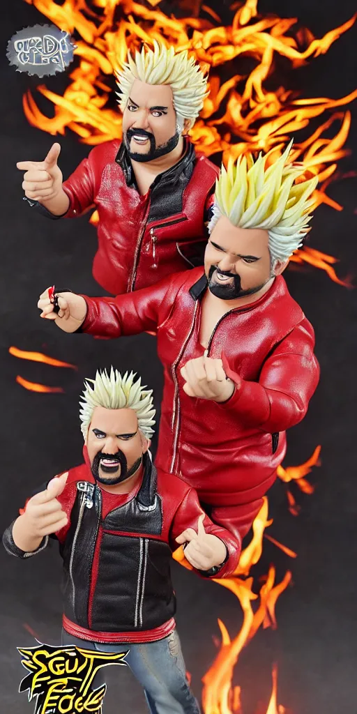 Prompt: Guy Fieri action figure, product photo, detailed, 4k