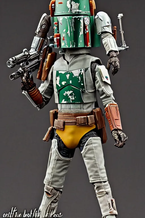 Prompt: boba fett, intricate, beautiful artstyle, intricate, insanely detailed, elegant, d&d, fantasy, mcfarlane toys prodict photo