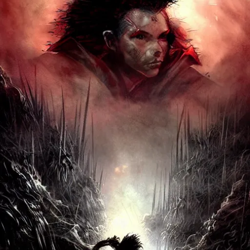 Prompt: rufio lost boys, darkwave, darksynth, concept art, sharp, digital matte painting, art by luis royo, greg rutkowski, wlop, dramatic lighting, trending on artstation