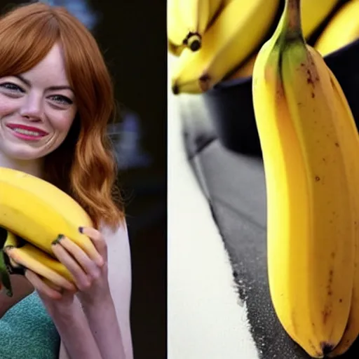 Image similar to a banana looks like emma stone, dark humor, dalle 2 reference