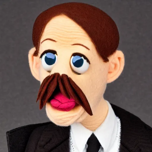 Image similar to steve buscemi as a muppet. highly detailed felt. hyper real photo. 4 k.