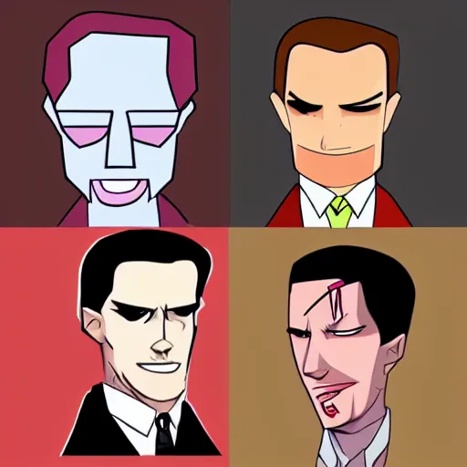 Image similar to american psycho in the steven universe art style