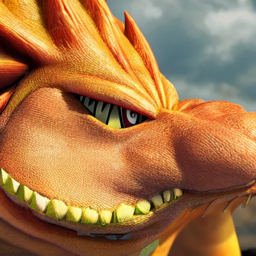 Image similar to realistic bowser, 8 k, hd, highly detailed