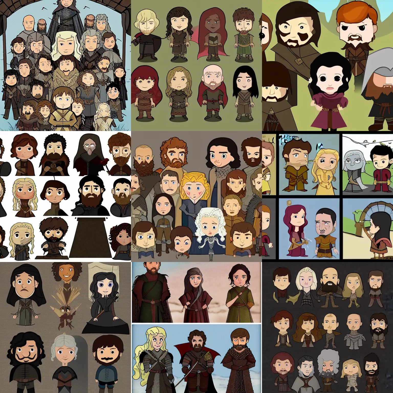 Prompt: game of thrones babies, animated hbo show