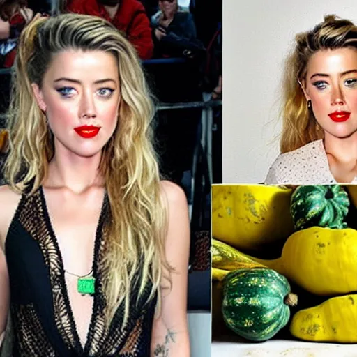 Prompt: amber heard made of gourd gourd intercross hybrid mix intercross hybrid mix