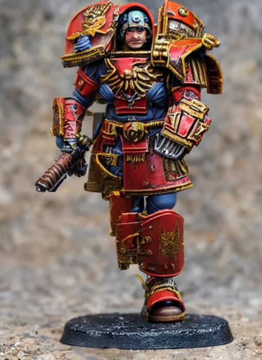 Prompt: 8 0 mm resin detailed miniature of a warhammer 4 0 k space marine roman gladiator, product introduction photos, 4 k, full body,