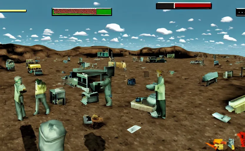 Prompt: Breaking Bad the game, PS1 Screenshot