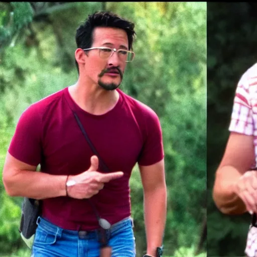 Prompt: markiplier in a scene from forest gump, movie still, 4 k, hd